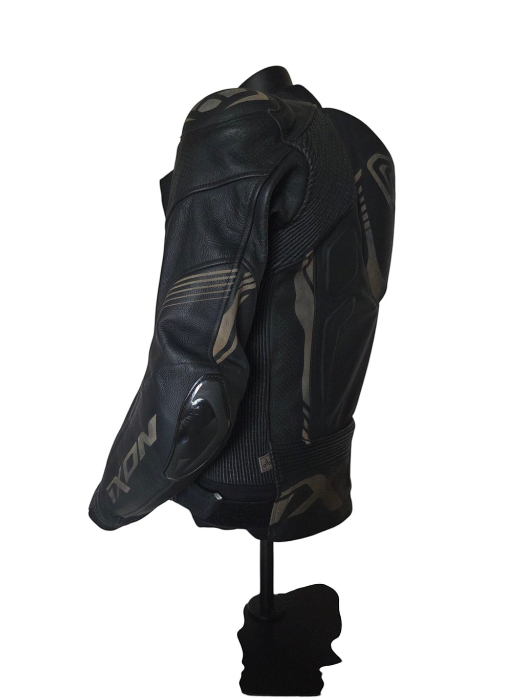 Veste de moto en cuir noir Ixon Vortex 2 pour homme, taille M, avec protections et doublure amovible.