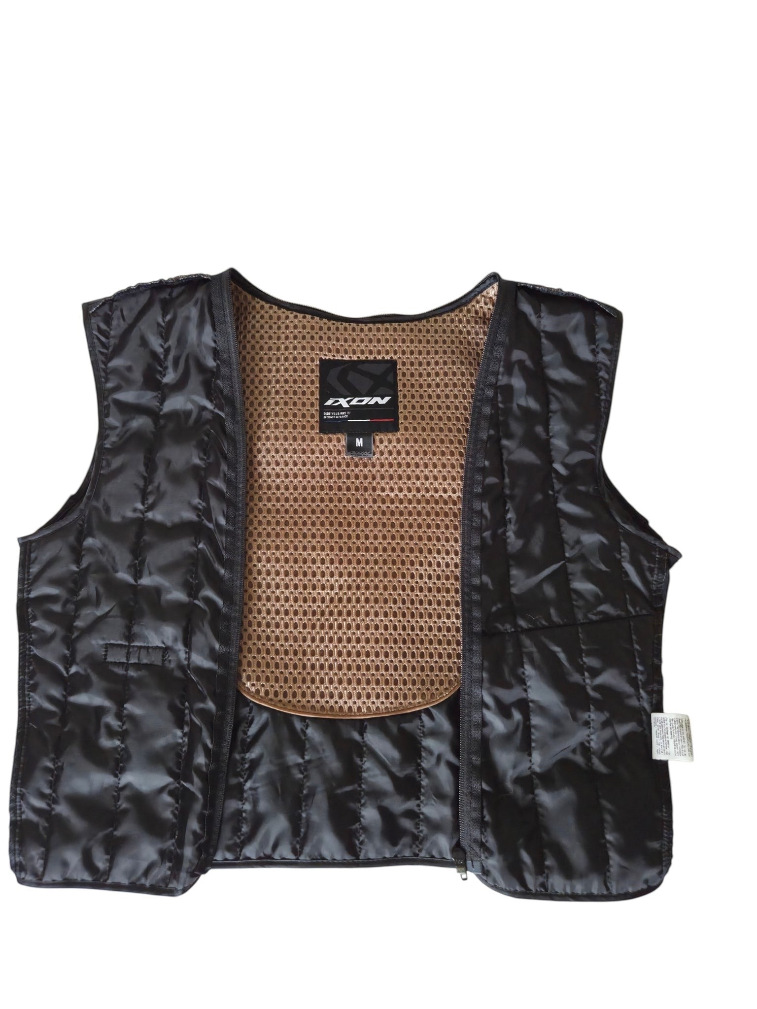 Veste moto Ixon Vortex 2 noire matelassée en cuir, doublure thermique amovible, taille M