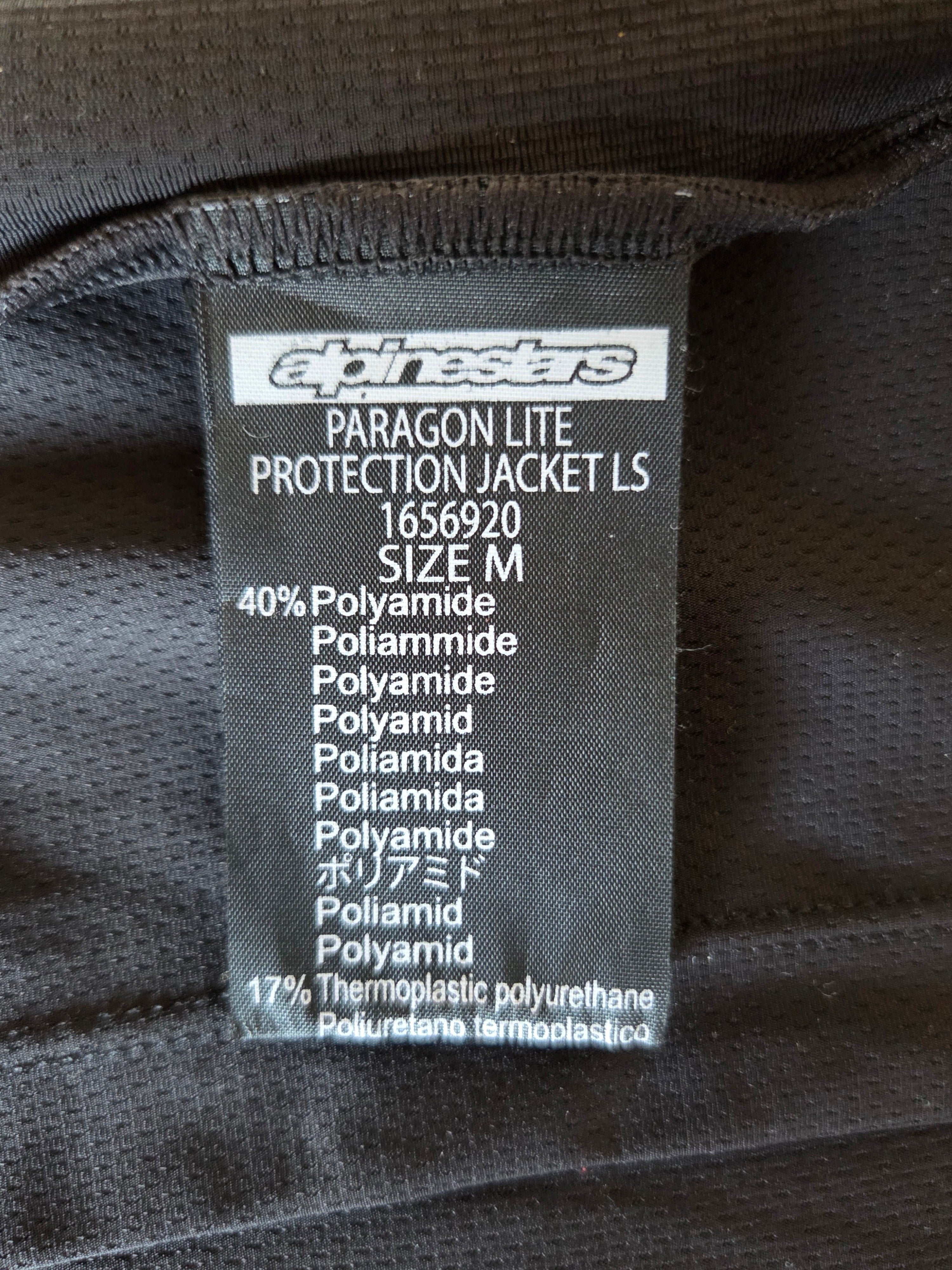 Protection Dorsale Alpinestars Paragon Lite – Taille M, Excellent État