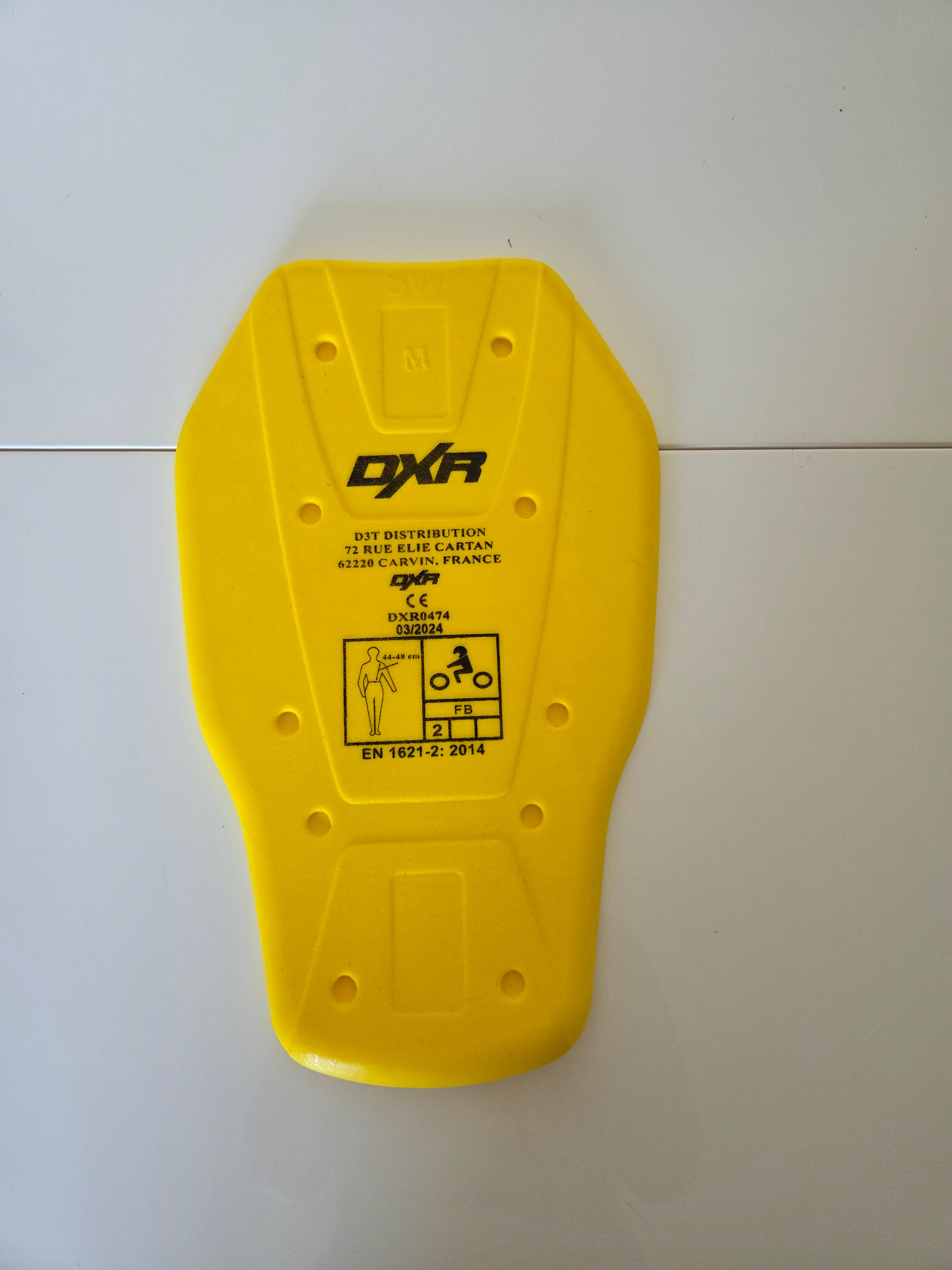 Dorsale DXR Jaune – Taille M – Protection Dorsale Homologuée CE